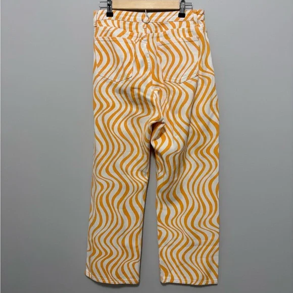Cider Orange Mean Girl Wave Trim All Over Wide Leg Pants - Picture 4 of 7